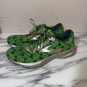Brooks Launch 6 "Run Lucky" Green / Gold Shamrock Shoes, Women's Size 9 Sneakers